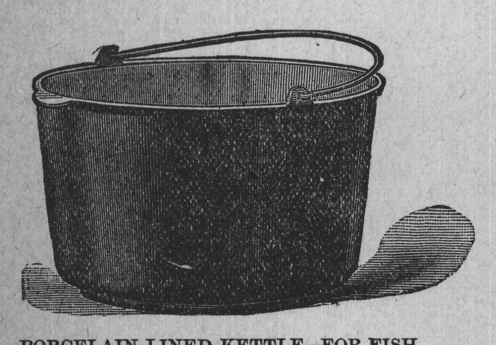 PORCELAIN-LINED KETTLE-FOR FISH.