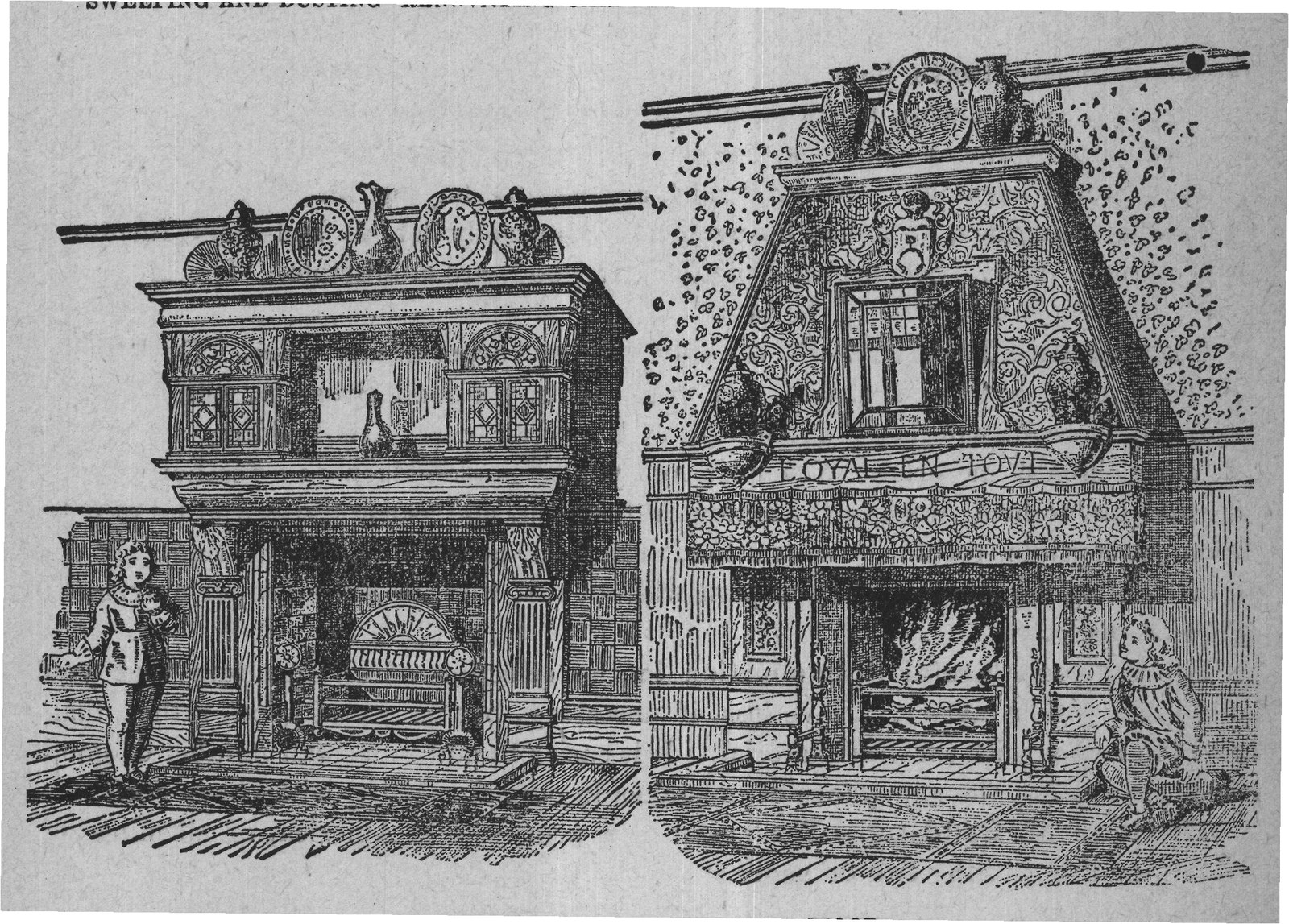 ORNAMENTED CHIMNEY PIECES IN WOOD.