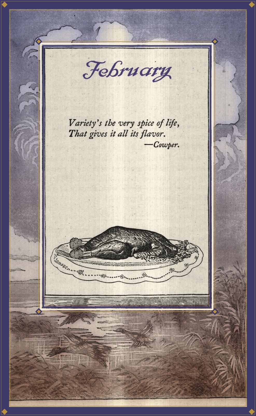 February — the month plate from the book