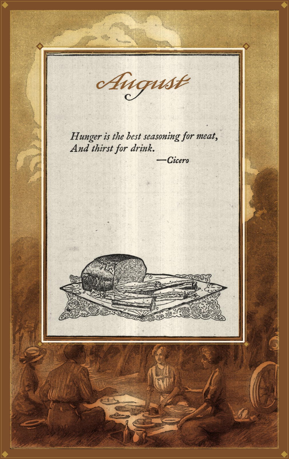 August — the month plate from the book