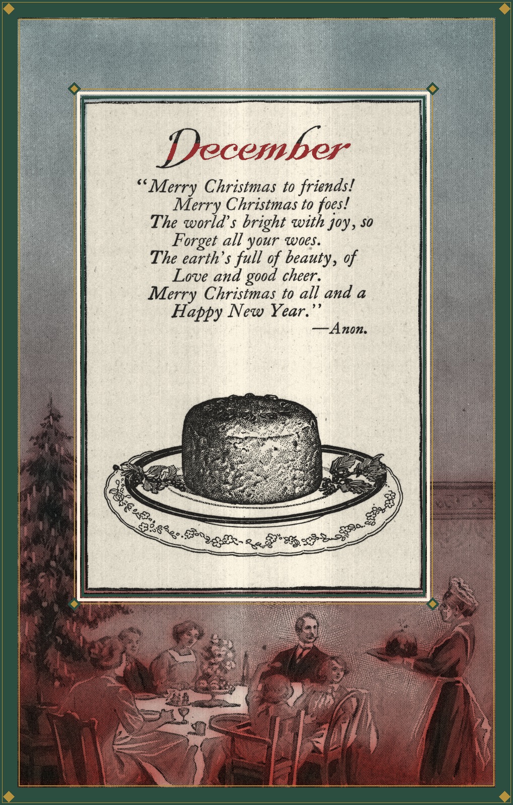 December — the month plate from the book