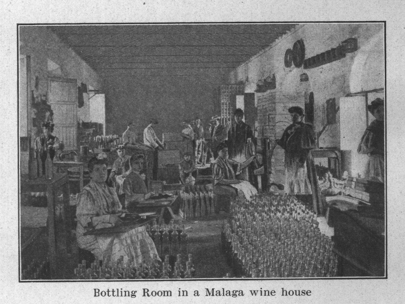 Bottling Room in a Malaga wine house — plate from The Grocer's Encyclopedia (1911)