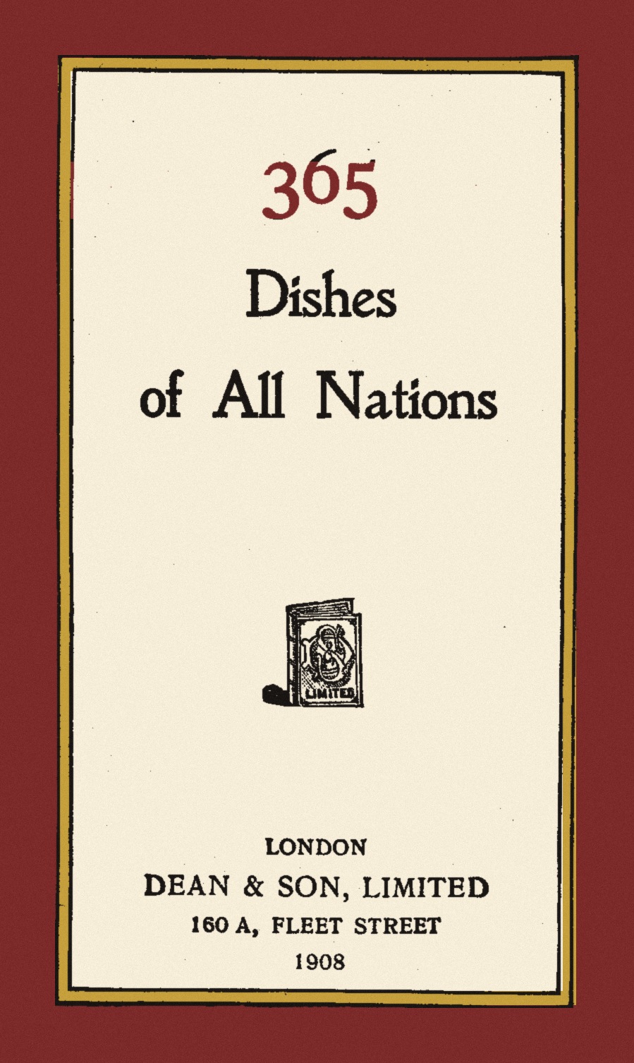 Title page of 365 Dishes of All Nations, 1908
