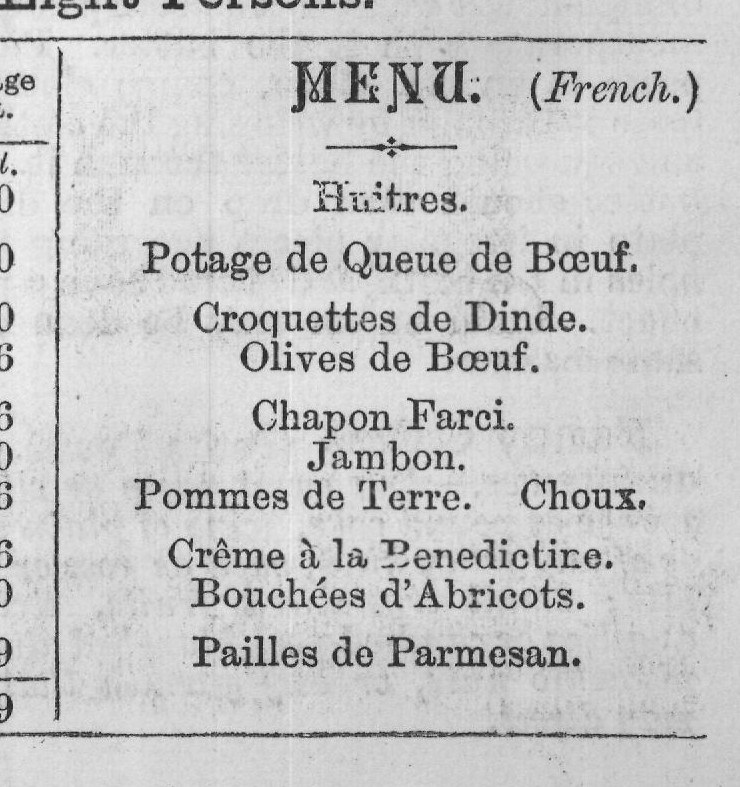 February-Dinner for Eight Persons.