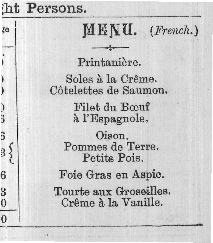 June-Dinner for Eight Persons.
