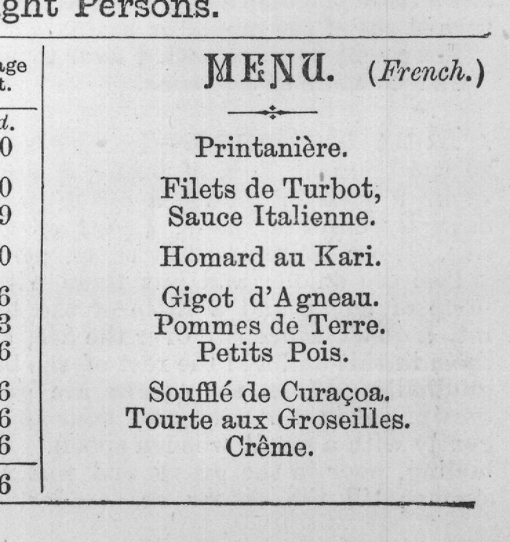May-Dinner for Eight Persons.