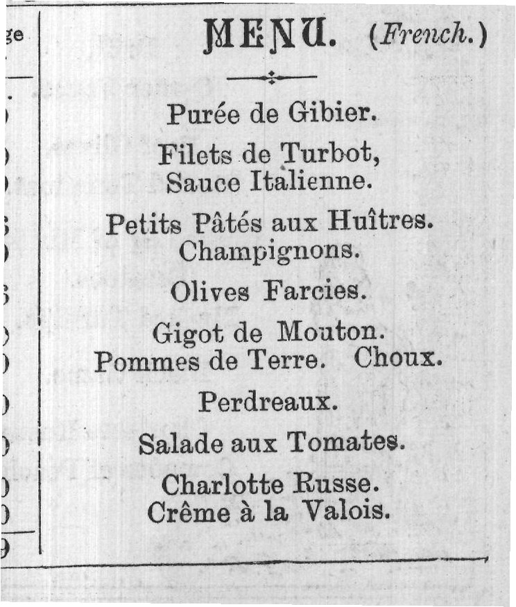 MENU. (French.)
