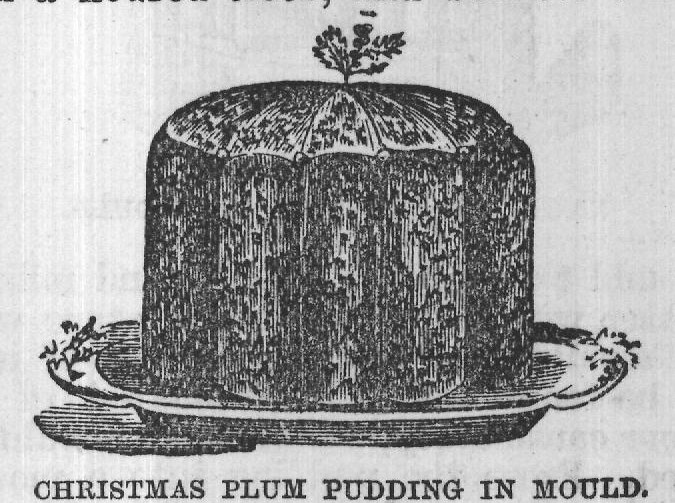 CHRISTMAS PLUM PUDDING IN MOULD.