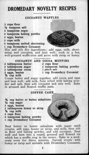 Dromedary Recipe Book