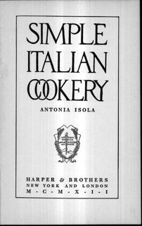 Simple Italian Cookery